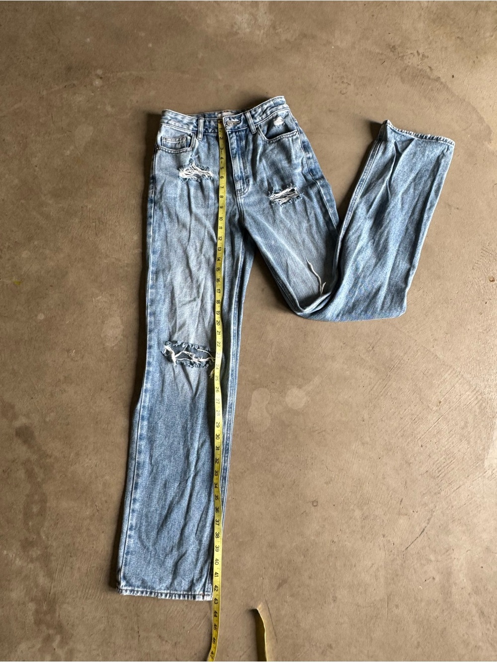 Pacific Sunwear 90’s Boyfriend Light Blue Denim Distressed Jeans  25 - Picture 6 of 12